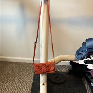 Elegant Orange Quilted Crossbody Bag